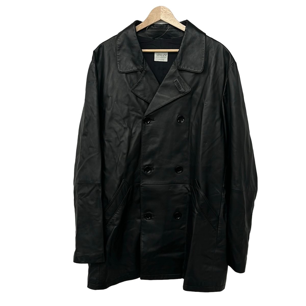 ARMANICOLLEZIONI(アルマーニコレッツォーニ) コート サイズ52 L メンズ美品 - 黒 長袖/レザー/春/秋