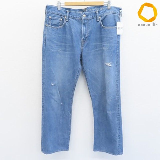 フォーティファイブアール 45R デニム ジーンズ パンツ ロゴボタン ダメージ加工 メンズ [a1008954]