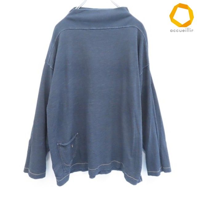 フォーティファイブアール 45R Tシャツ 長袖 カットソー ロンT モックネック ロゴ刺繍 メンズ [a1009043]