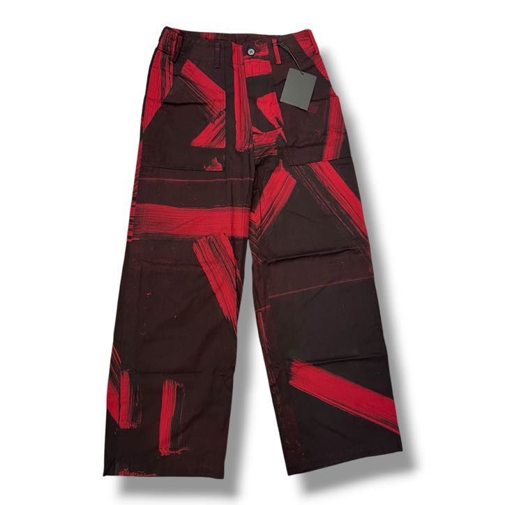参考上代49,500円 未使用品 YOKE 24AW WIDE LEG BAKER PANTS ワイドレグベイカーパンツ ワークパンツ ヨーク YK24FW0757P レッド 1 1805A1