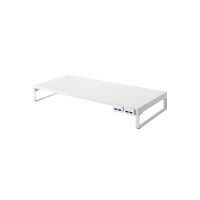 机上台（幅５９０ｍｍ）ＵＳＢ３．０ハブ付 白　材質：スチール　組立式（工具付き） A7334-0【リヒトラブ】