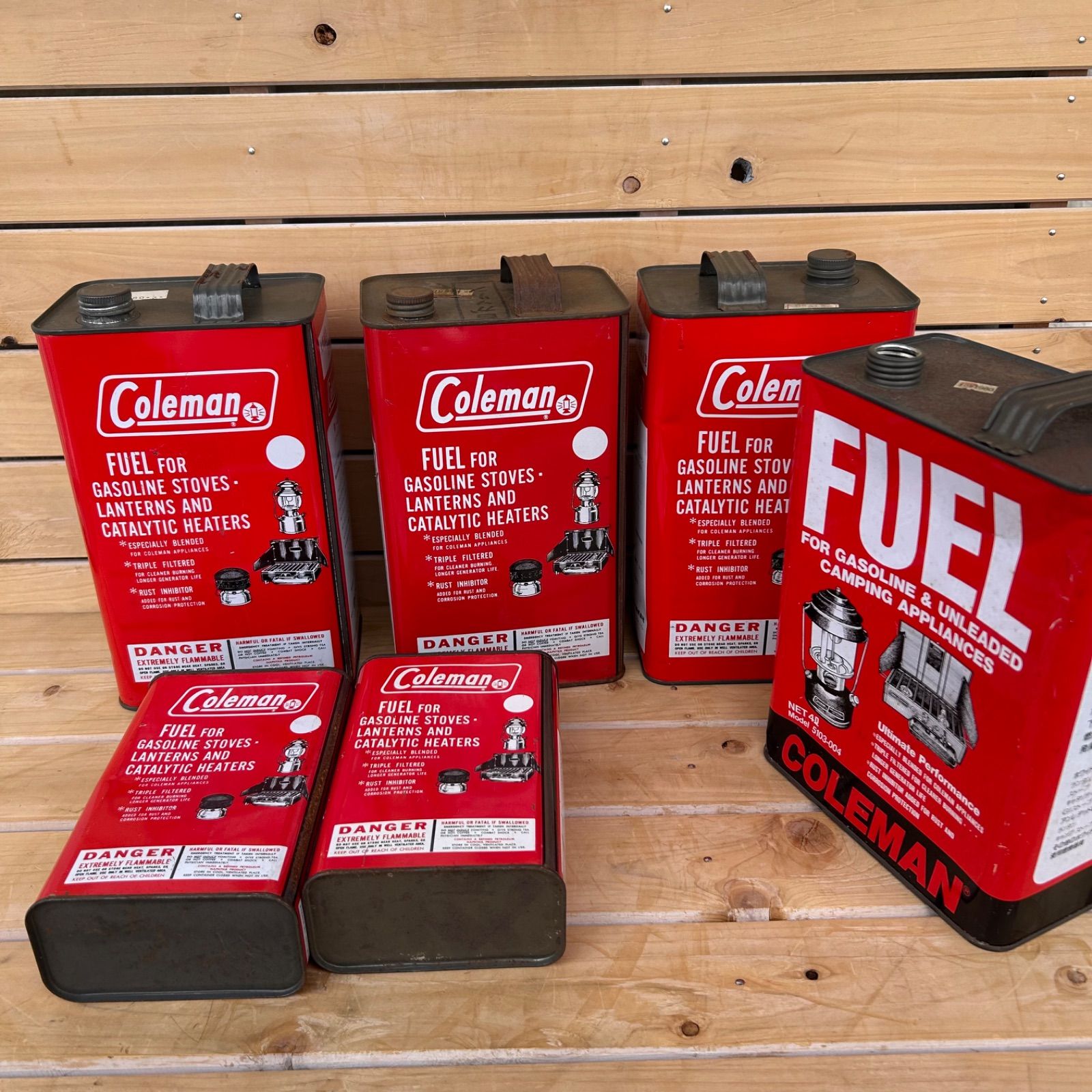 【OK】Coleman コールマン　ホワイトガソリン　空き缶　6缶　まとめて　ビンテージ ヴィンテージ　オイル缶