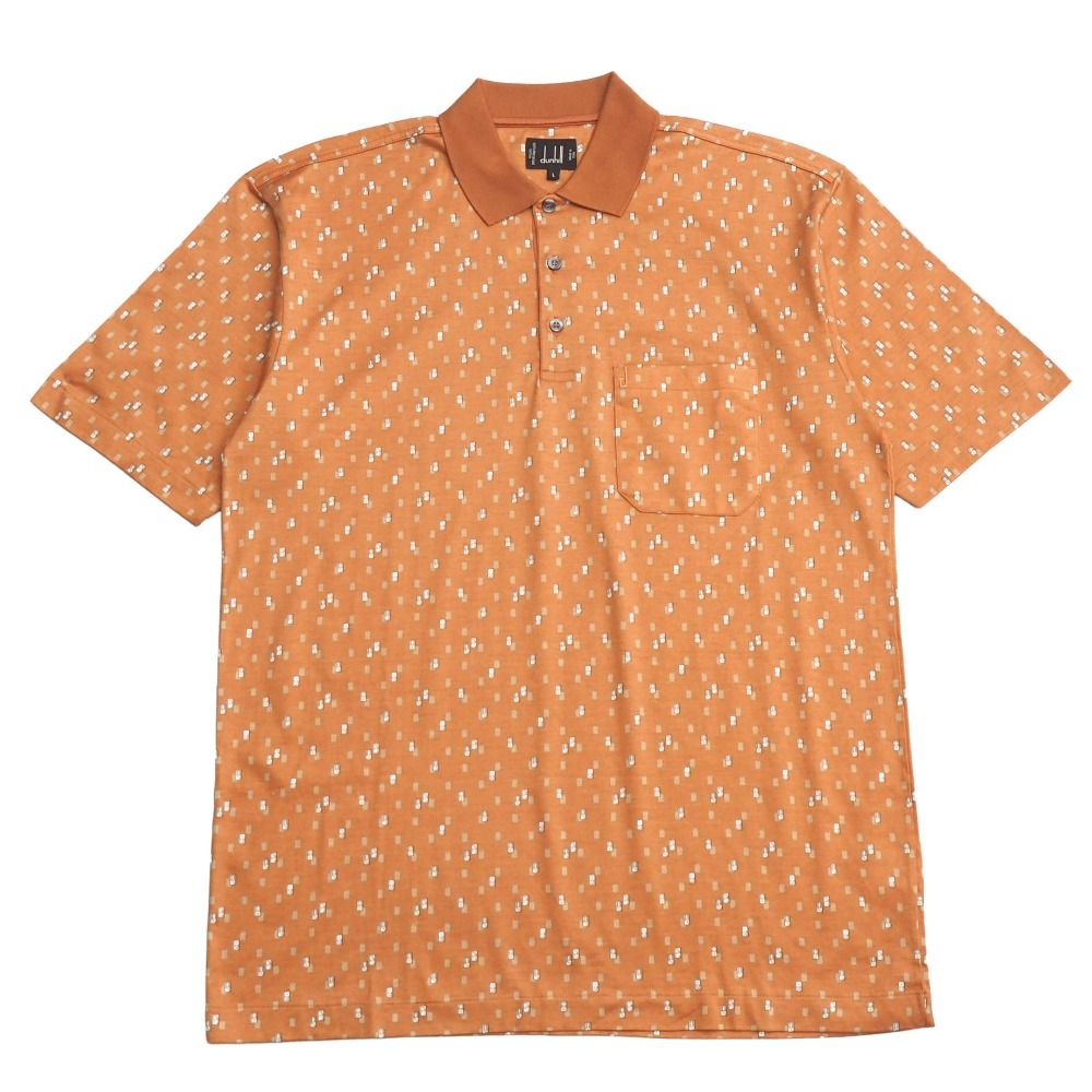 ■美品■Dunhill ダンヒル ポロシャツ サイズL ダイス 総柄 半袖 ブランド古着【中古】20260609/RA9649