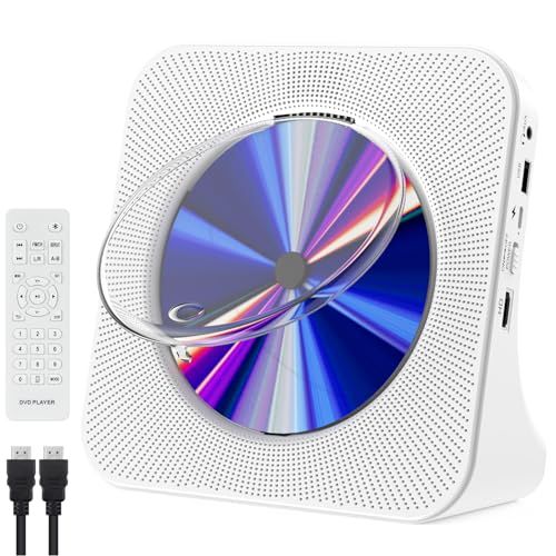 Fohil DVD/CDプレーヤー Bluetooth受信/送信両対応 HDMI出力 最大1080P対応 リージョンフリー DVDプレイヤー HiFiスピーカー内蔵 FMラジオ USB再生 AUXモード A-Bリピート再生 映画鑑賞/音楽再生 14af8ded