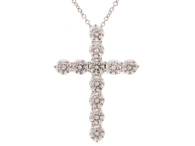 TIFFANY＆CO　ティファニー　ラージクロス　ネックレス　PT950　プラチナ　ダイヤモンド　5.1g　2147100589443　【200】