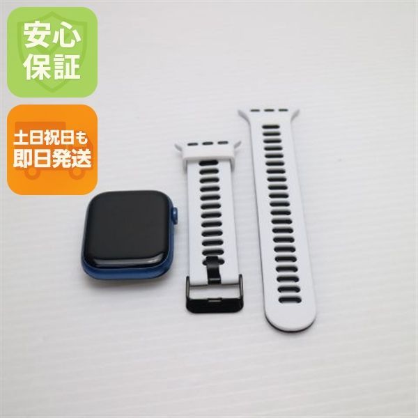 美品 Apple Watch Series7 45mm GPS ブルー 本体 即日発送 土日祝発送OK あすつく 07000