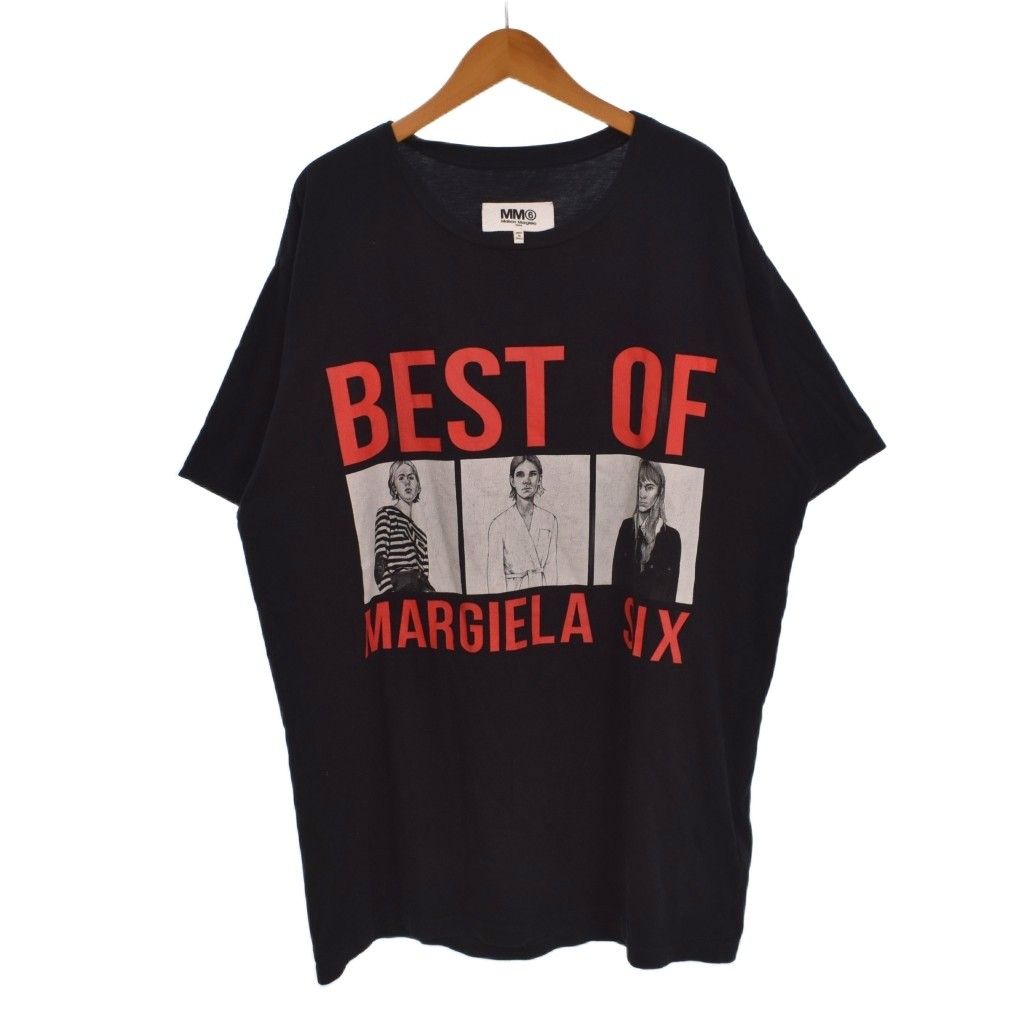 エムエムシックス メゾンマルジェラ MM6 Maison Margiela 18SS BEST OF MARGIELA SIX Tシャツ ロゴプリント フロントプリント XS 黒 ブラック 赤 レッド 白 ホワイト S52NC0146 S21058