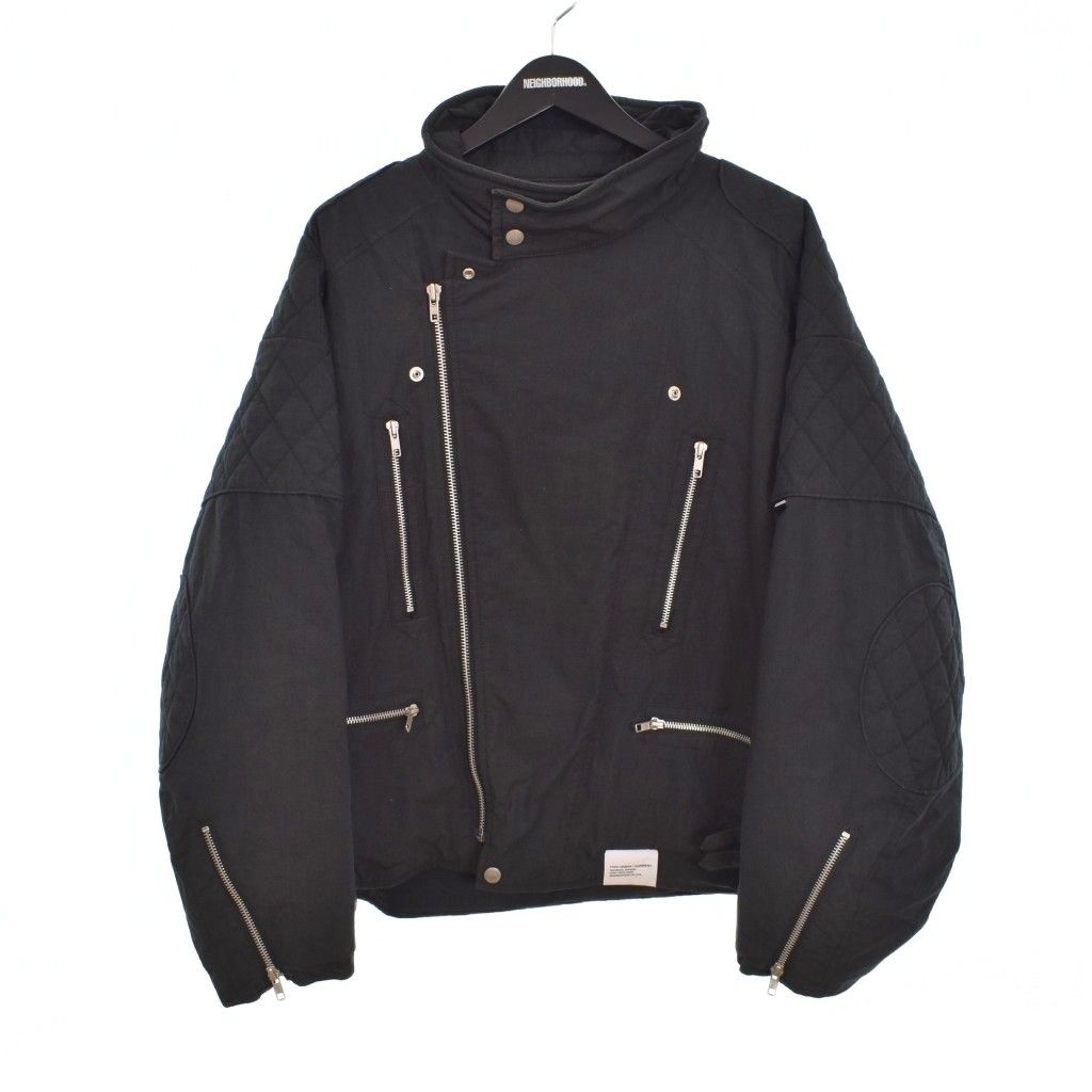 ネイバーフッド NEIGHBORHOOD 23AW STANDCOLLAR RIDERS JACKET スタンドカラー ライダースジャケット L 黒 ブラック 232SZNH-JKM04 ☆AA★