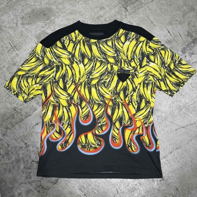 PRADA BANANA COTTON T-SHIRT SIZE-M UJN523 S182 プラダ コットン 半袖シャツ 心斎橋店