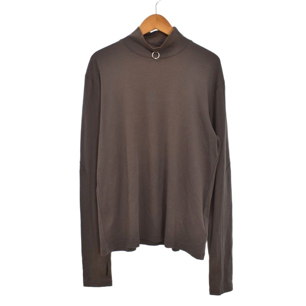 ジョンローレンスサリバン JOHN LAWRENCE SULLIVAN HI NECK TOP WITH BODY PIERCING JEWELRY ハイネック トップ Tシャツ 長袖 ロンT M グレー 5A006-0221-29