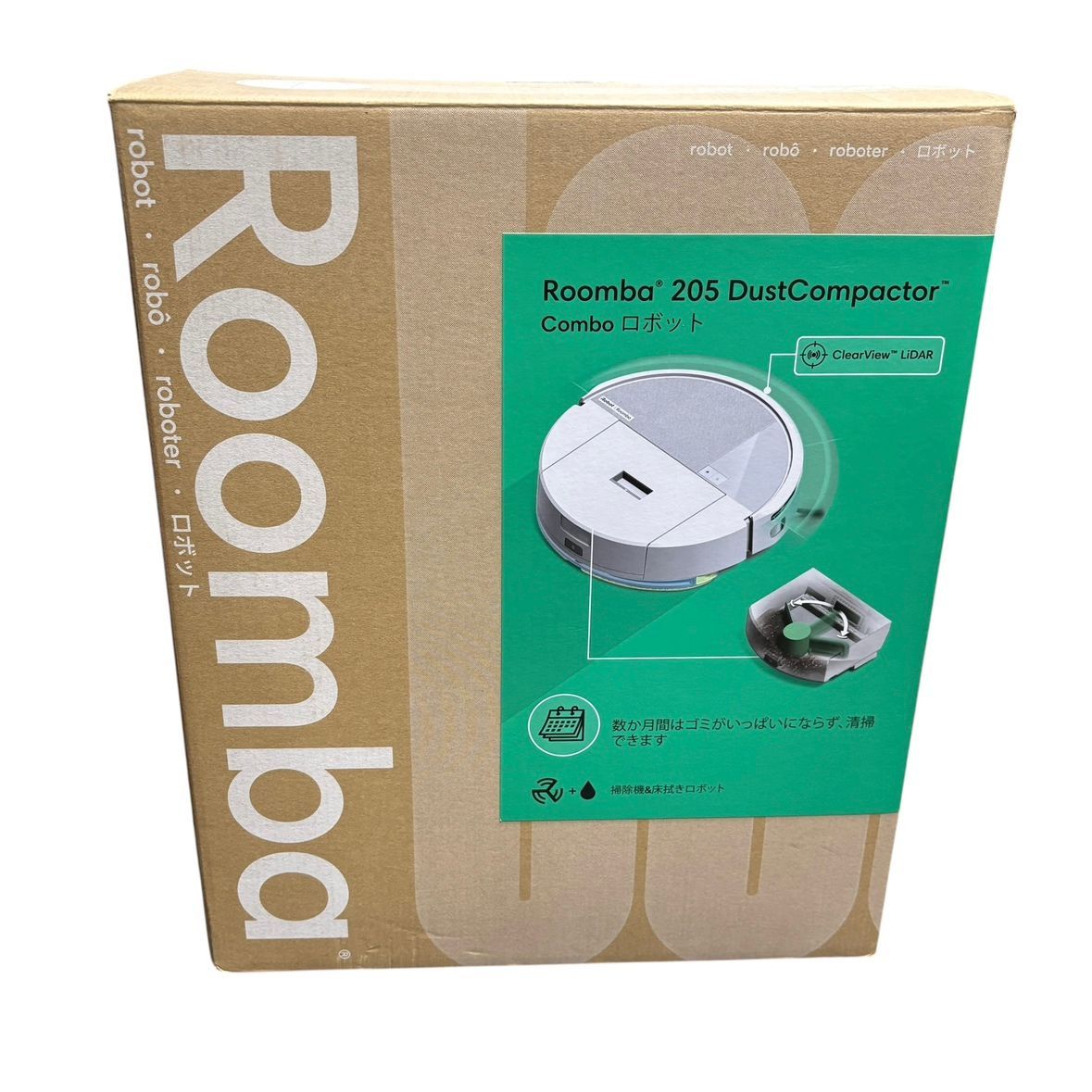 ♪4435 ルンバ205 L121260 Roomba 205 DustCompactor Combo ロボット 掃除機 床拭き ホワイト iRobot 未使用 開封品