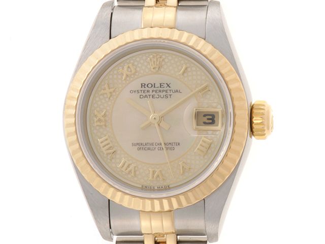 ROLEX ロレックス ウォッチ デイトジャスト 時計 79173 腕時計 ステンレススチール/イエローゴールド イエローシェル K番　2001年 自動巻き イエローシェル文字盤 レディース【中古】432