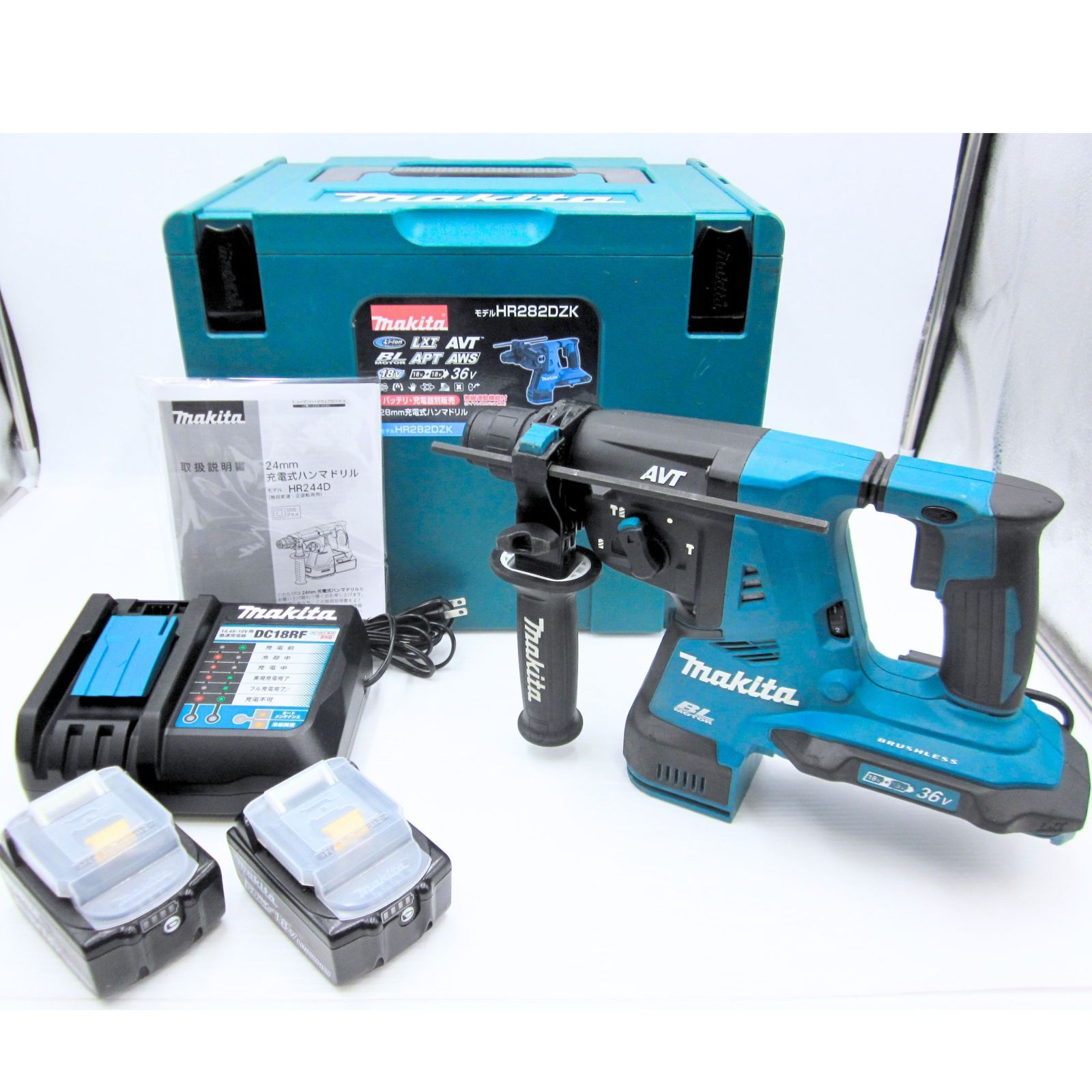 フルセット状態良好【領収書発行可】マキタ(Makita) HR282DRGX 18mm充電式ハンマドリル 18V6Ah バッテリ2本・充電器・ケース付 フルセット状態良好【領収書発行可】マキタ(Makita) HR282DRGX 18mm充電式ハンマドリル 18V6Ah バッテリ2本・充電器・ケース付