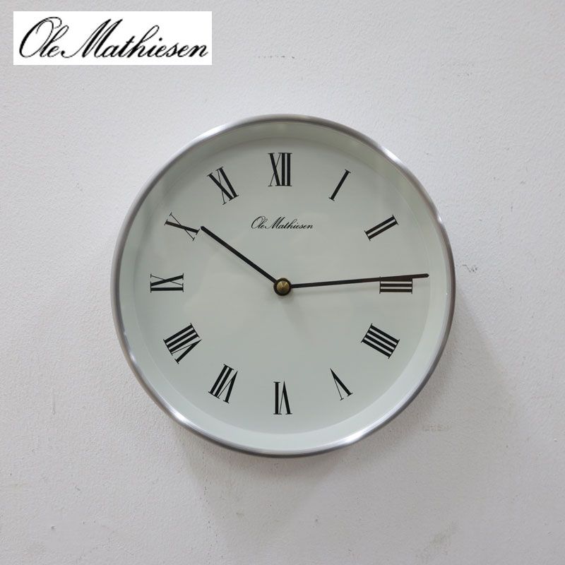◆展示品◆ OLE MATHIESEN オーレ・マティーセン Roman Dial ローマンダイヤル ウォールクロック 直径21.5cm 掛け時計 シルバー