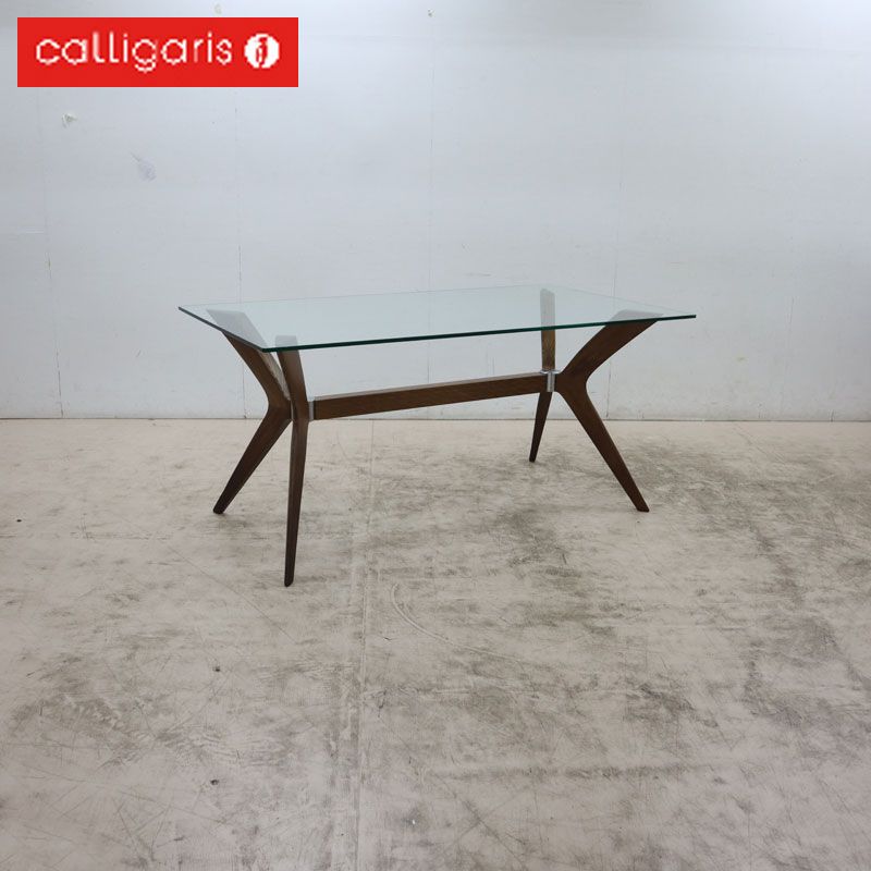 ◆Calligaris◆ カリガリス TOKYO トウキョウ ダイニングテーブル ガラス イタリアモダン ウッディモダン 23万