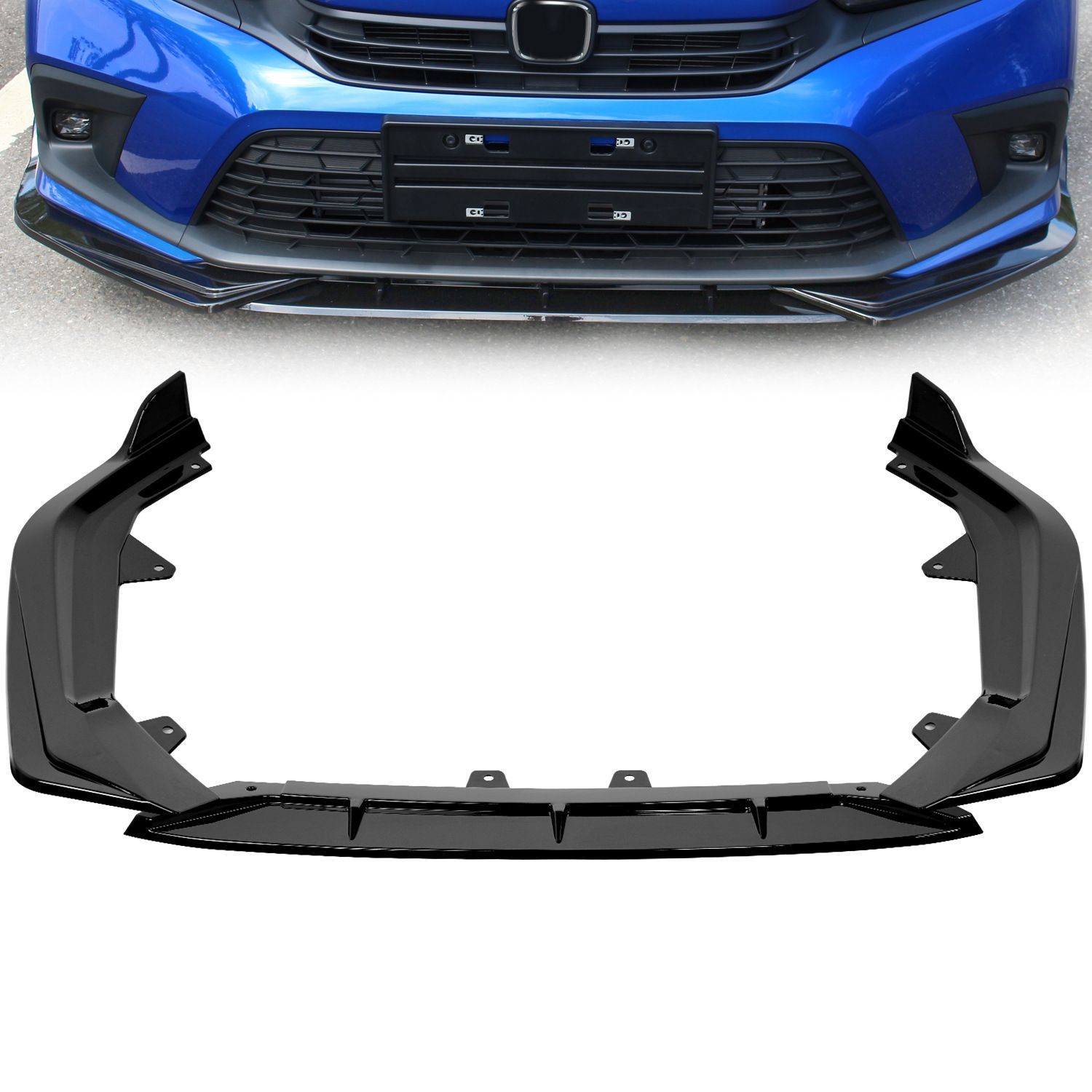 【送料無料】ホンダ シビック セダン 11代目 Honda Civic Sedan 11th 専用 フロントスポイラー リップ ピアノブラック/カーボン調 2色選択可 エアロ効果 ローダウン 傷防止 ドレスアップ 簡単装着 PC製 1セット