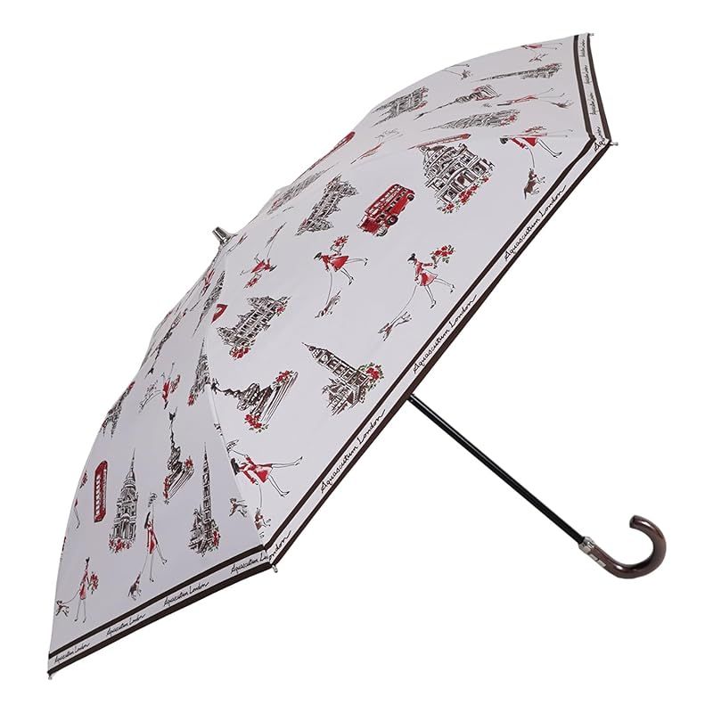 アクアスキュータム AQUASCUTUM 日傘 折りたたみ 完全遮光 軽量 晴雨兼用 雨傘 レディース 50cm 一級遮光 遮熱 UVカット 紫外線対策 ミニ コンパクト トップフラット FOLDING UMBRELLA 1AQ 22056 ベージュ/赤プリン