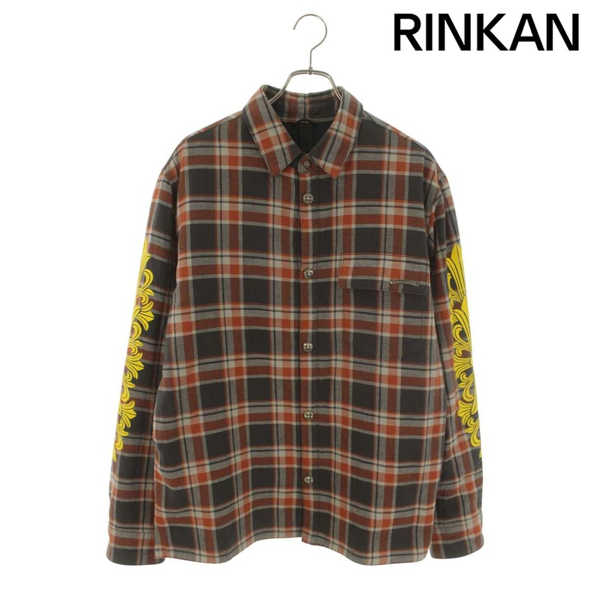 クロムハーツ WORKIN クロスボールボタン袖フローラルチェックブルゾン メンズ L