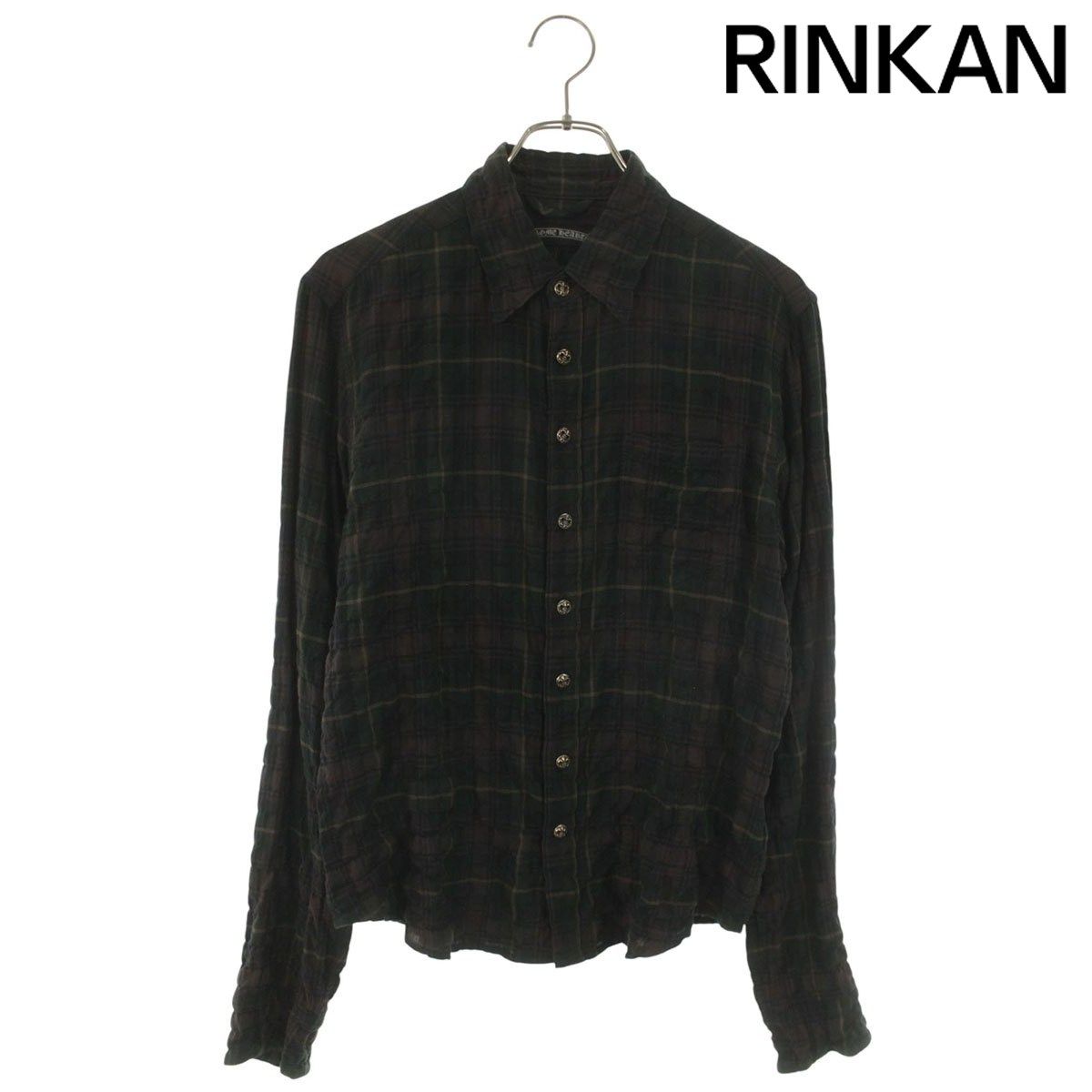 クロムハーツ GAUZE SHIRT BSフレアボタンウエスタンガーゼチェック長袖シャツ メンズ SM（JVP)