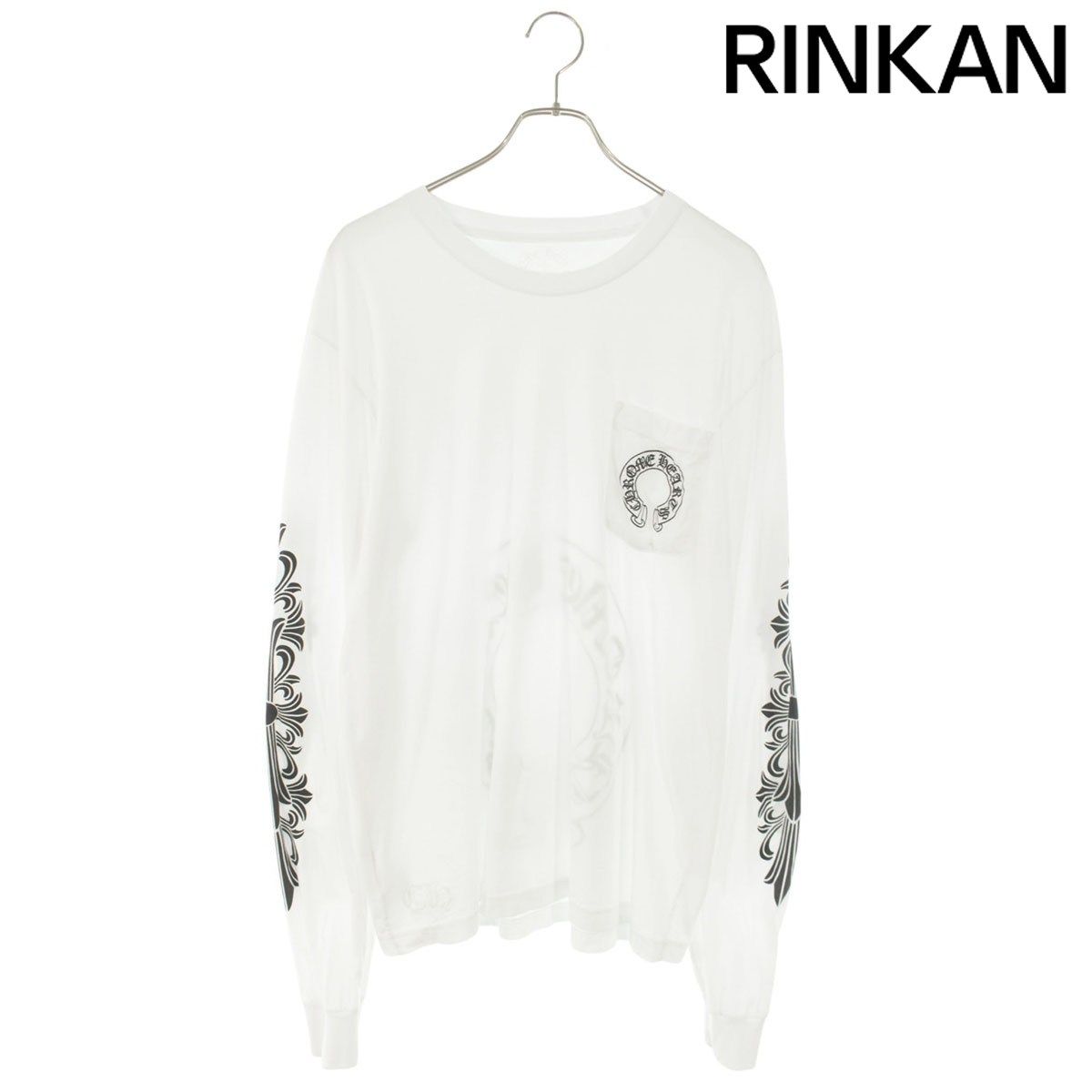 クロムハーツ CH L/S /1 袖フローラルホースシューバックプリント長袖カットソー メンズ L