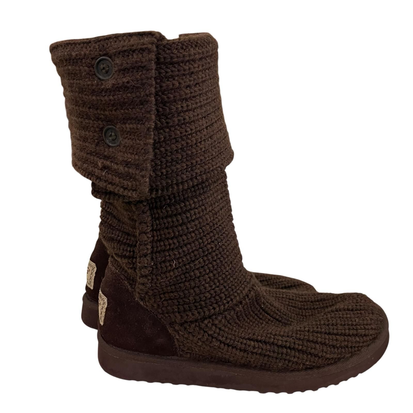 186000 現状品 UGG アグ ニットブーツ S/N 5819 25cm ブラウン