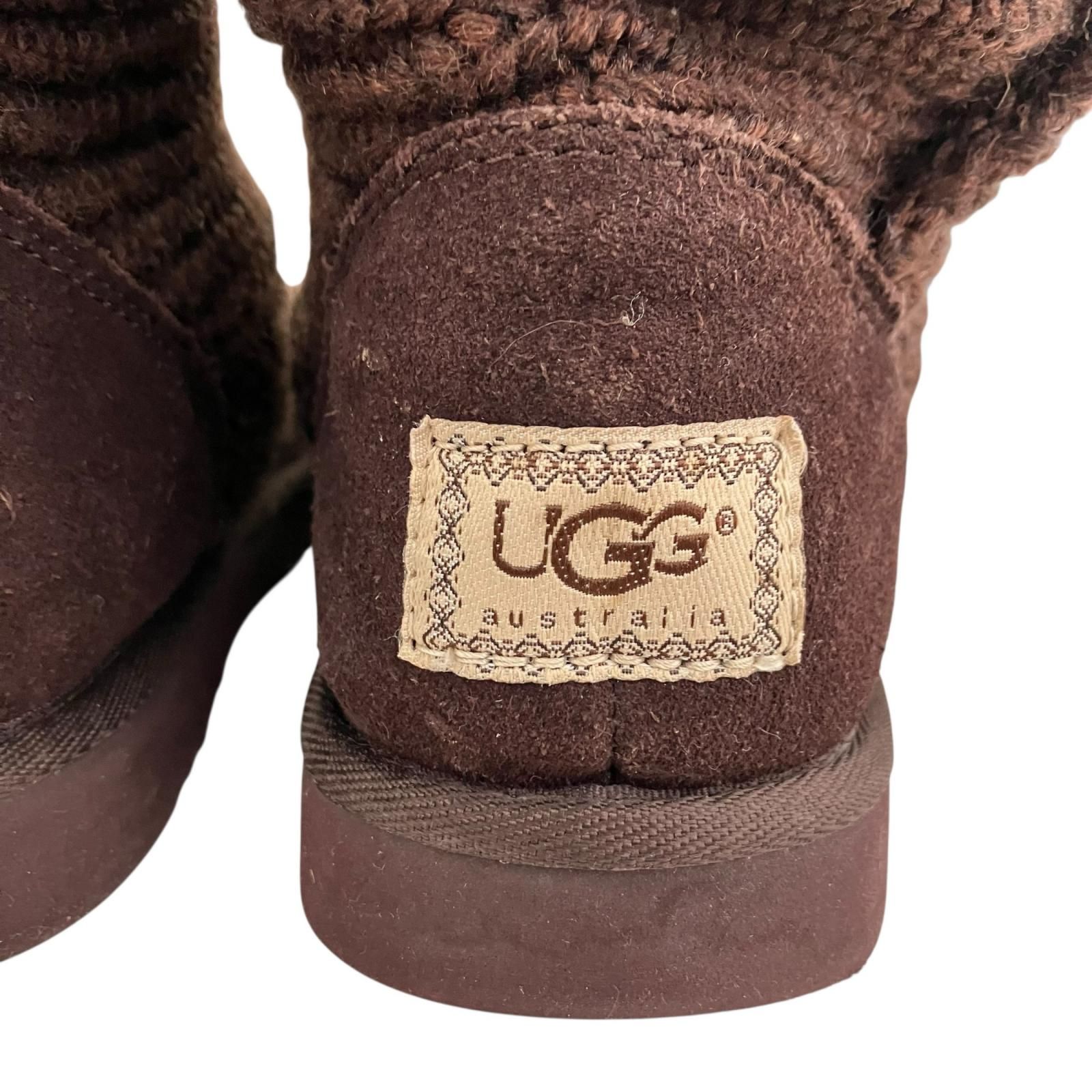 186000 現状品 UGG アグ ニットブーツ S/N 5819 25cm ブラウン