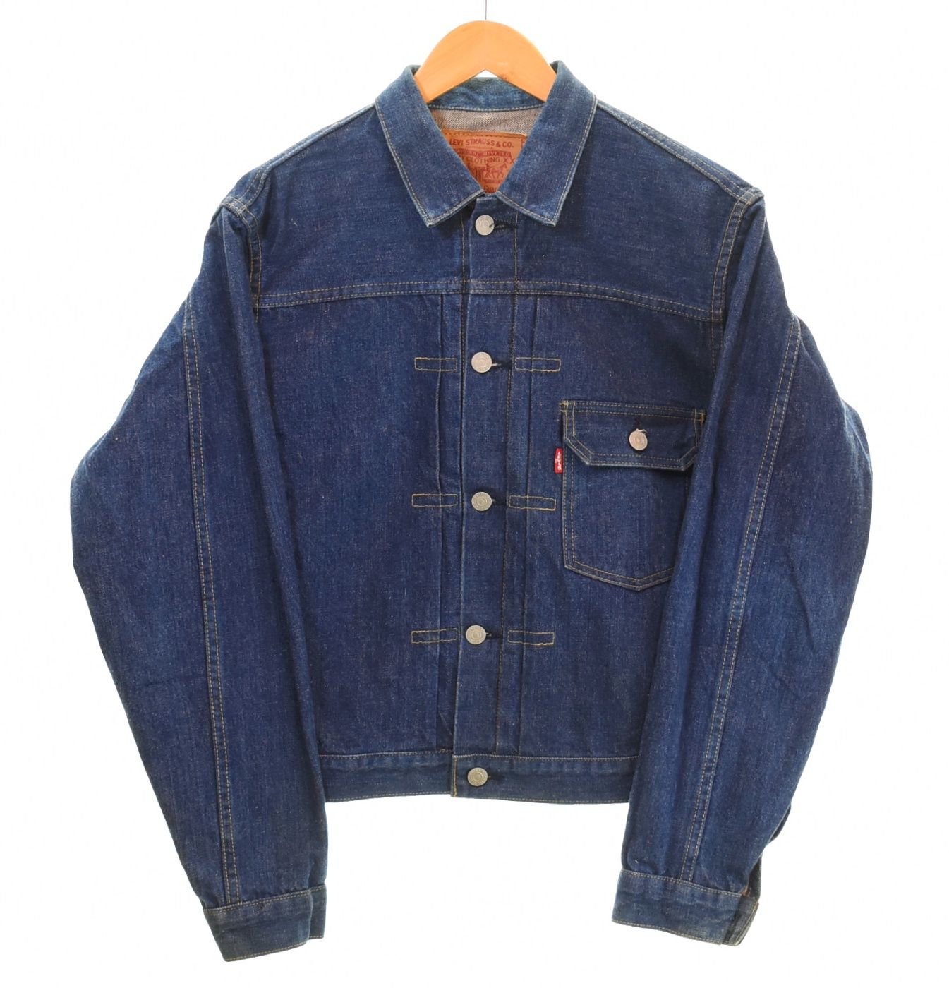 リーバイス Levi's 90's 91年製 7701SXX 1st TYPE DENIM TRUCKER JACKET ファースト デニム トラッカー 日本製 復刻 BIG E 濃紺 天然 インディゴ 40 ジャケット ブルー 103MT-4791