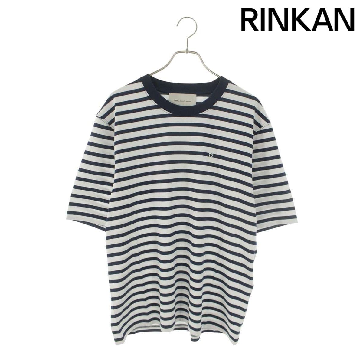 アミアレクサンドルマテュッシ 26SS UTS374 ハートA刺繍ボーダーTシャツ メンズ M