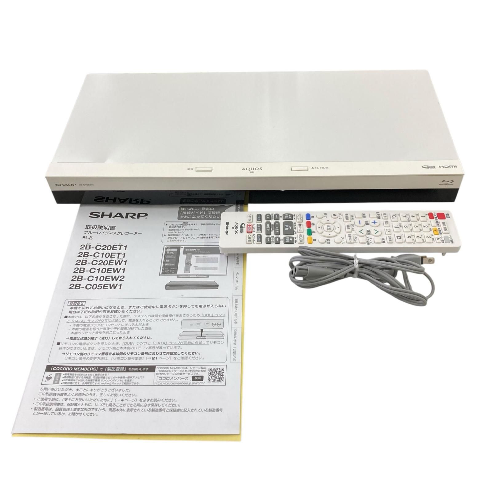 186000 通電確認のみ SHAP シャープ ブルーレイディスクレコーダー　 2B-C10EW2