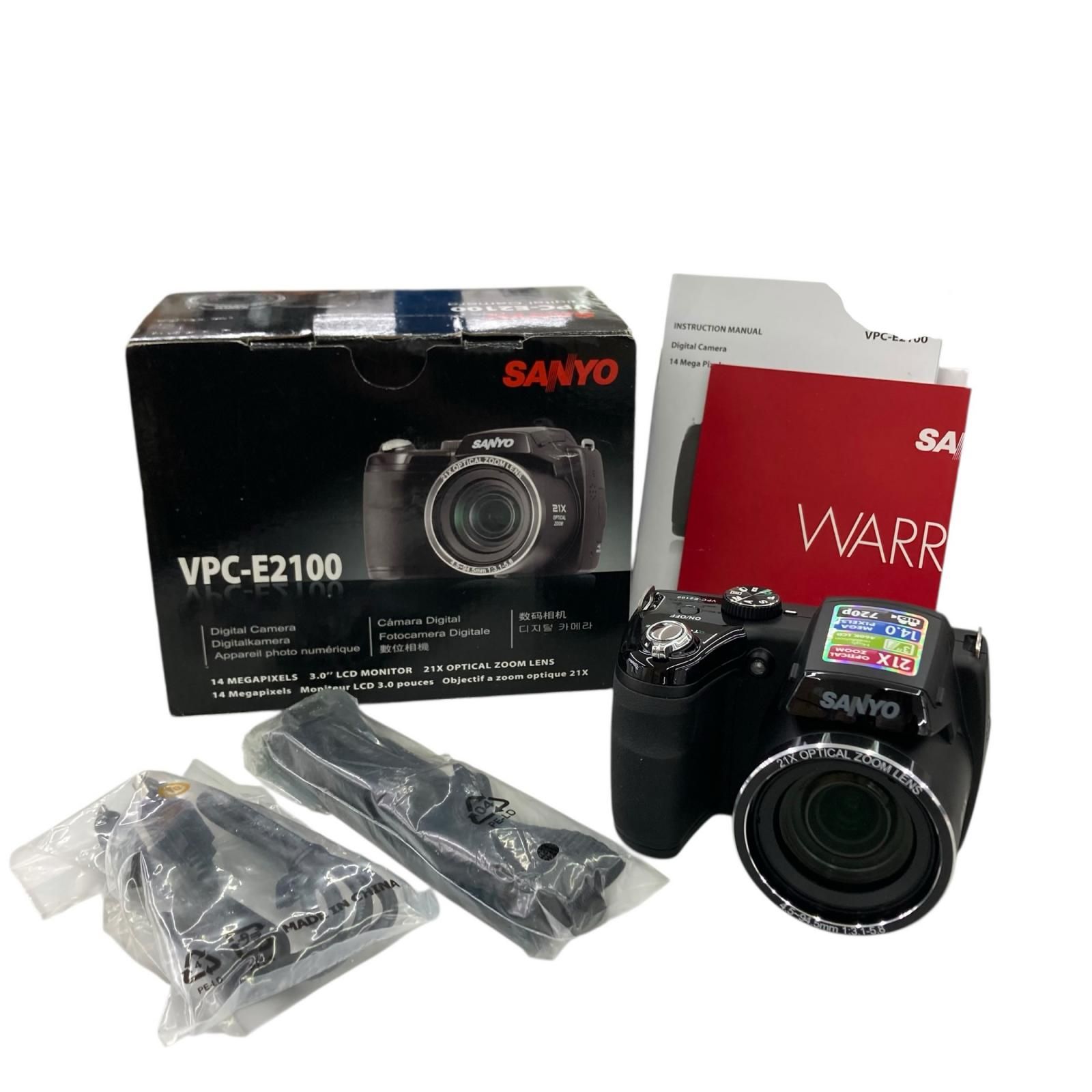118010 通電確認のみ 現状品 SANYO サンヨー デジタルカメラ レンズ4.5~94.5mm VPC-E2100 ブラック