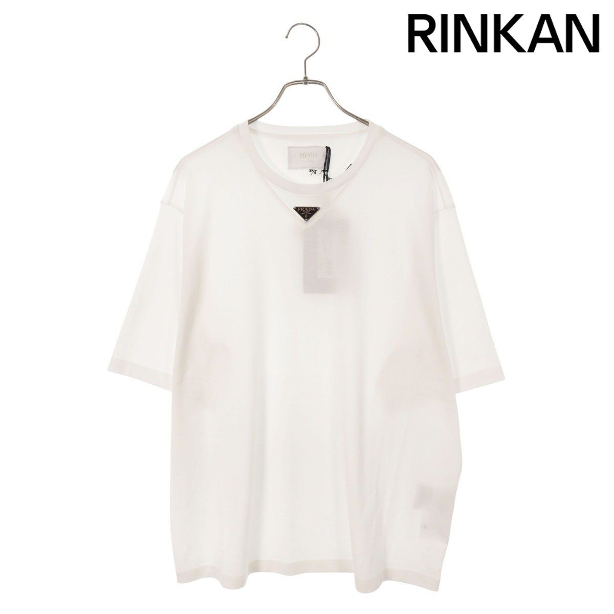 プラダ 26SS UJN861 トライアングルプレートTシャツ メンズ L