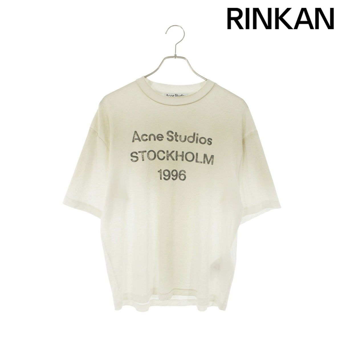 アクネストゥディオズ FN-UX-TSHI000013 ロゴプリントリラックスフィットヴィンテージ加工Tシャツ メンズ XXS
