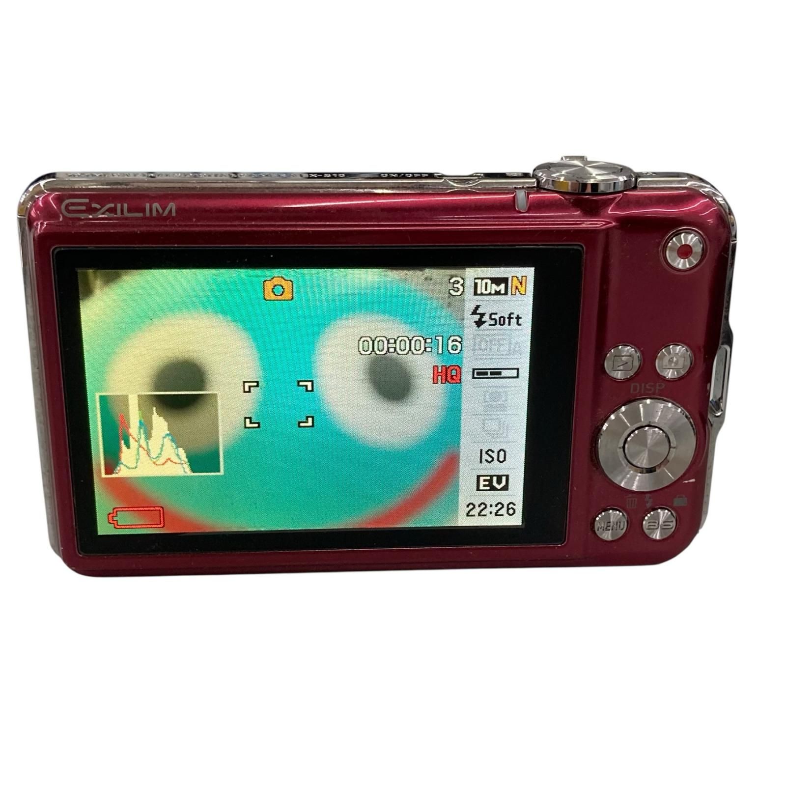 118011 通電確認のみ CASIO カシオ 現状品 EXILIM デジタルカメラ EX-S10 レッド系