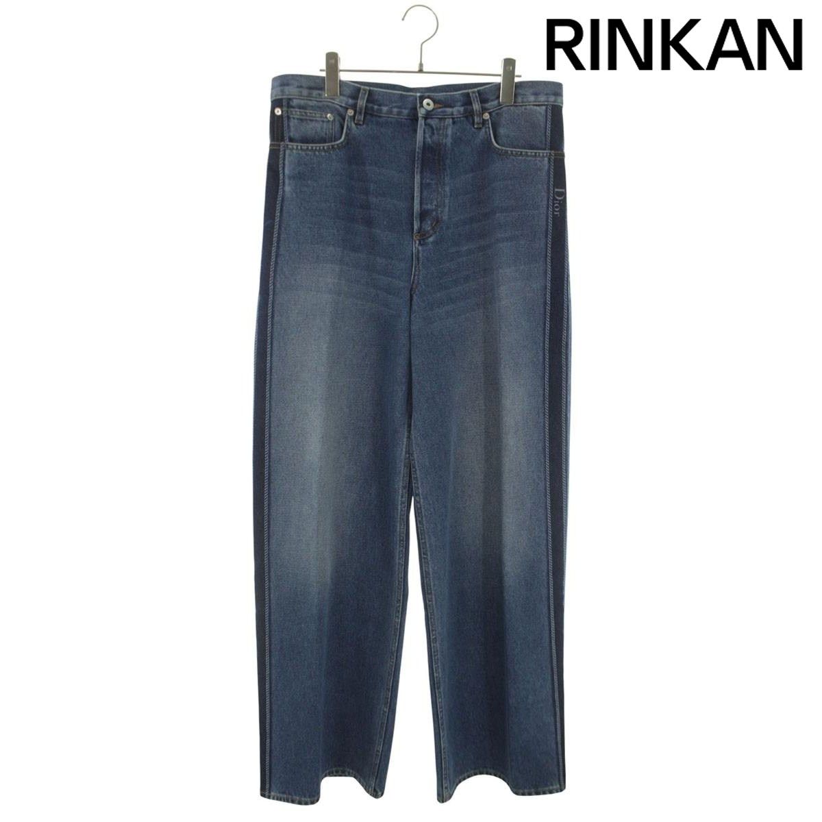 ディオール 26SS 側章ロゴデザインワイドデニムパンツ メンズ 31