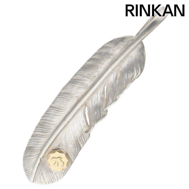 ゴローズ メタル付き特大フェザー 左向き ネックレストップ メンズ 特大