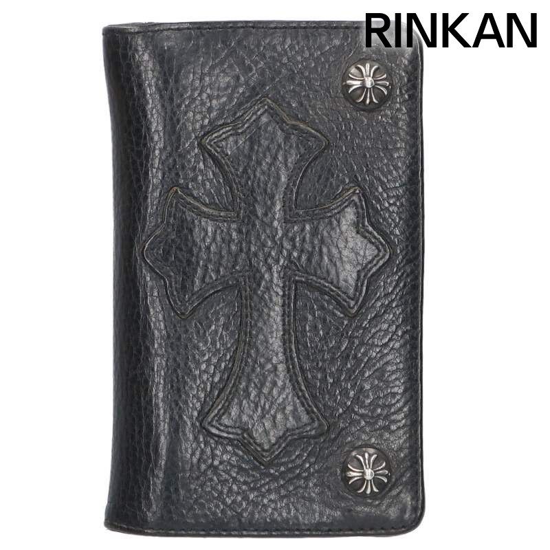 クロムハーツ 1ZIP CROSS PATCH/1ジップ クロスパッチ付きクロスボタンレザーウォレット メンズ