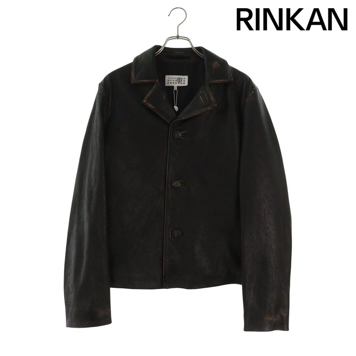 エムエムシックス 26SS SH2AM0066 ユーズド加工レザージャケット メンズ
