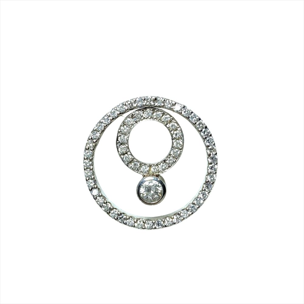 ベリテ VERITE サークルモチーフ ペンダントトップ ダイヤモンド 0.1ct Pt900 4.5g レディース【中古】
