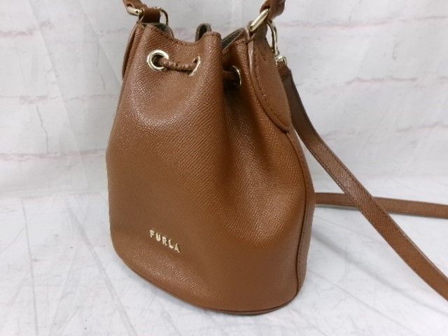 【中古】Furla ﾌﾙﾗ ｸﾘｵ ﾐﾆﾊﾞｹｯﾄﾊﾞｯｸﾞ 2Way ｼｮﾙﾀﾞｰﾊﾞｯｸﾞ ﾊﾝﾄﾞﾊﾞｯｸﾞ ｷｬﾒﾙ 991893841