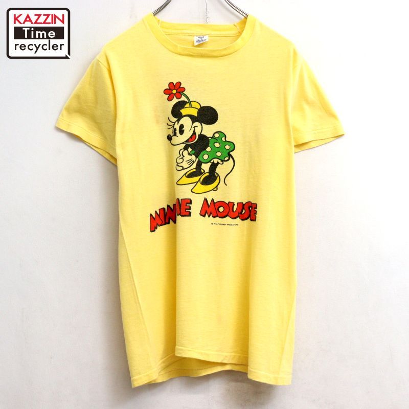70s USA製 vintage ミニーマウス Minnie Mouse 半袖Ｔシャツ メンズ 表記Mサイズ