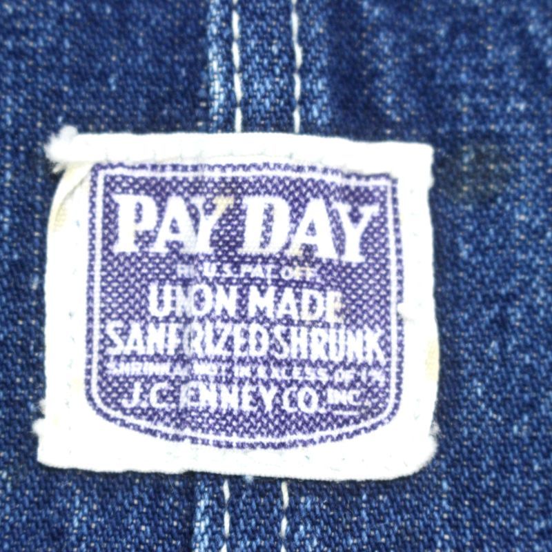 40s vintage PAYDAY デニム オーバーオール メンズ XLサイズ相当