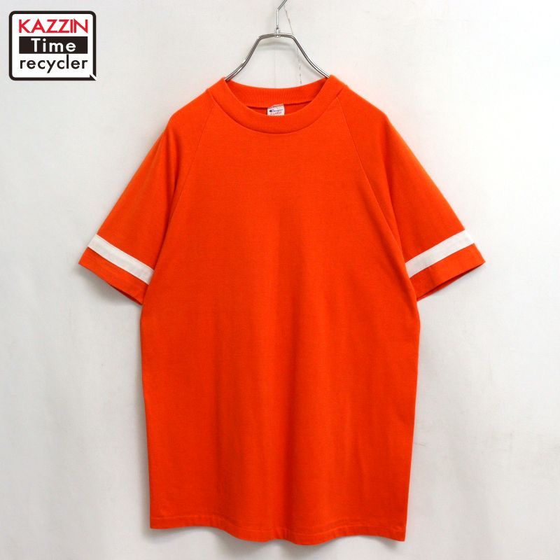 80s USA製 vintage Champion 無地 ラグラン 半袖Ｔシャツ メンズ 表記XLサイズ