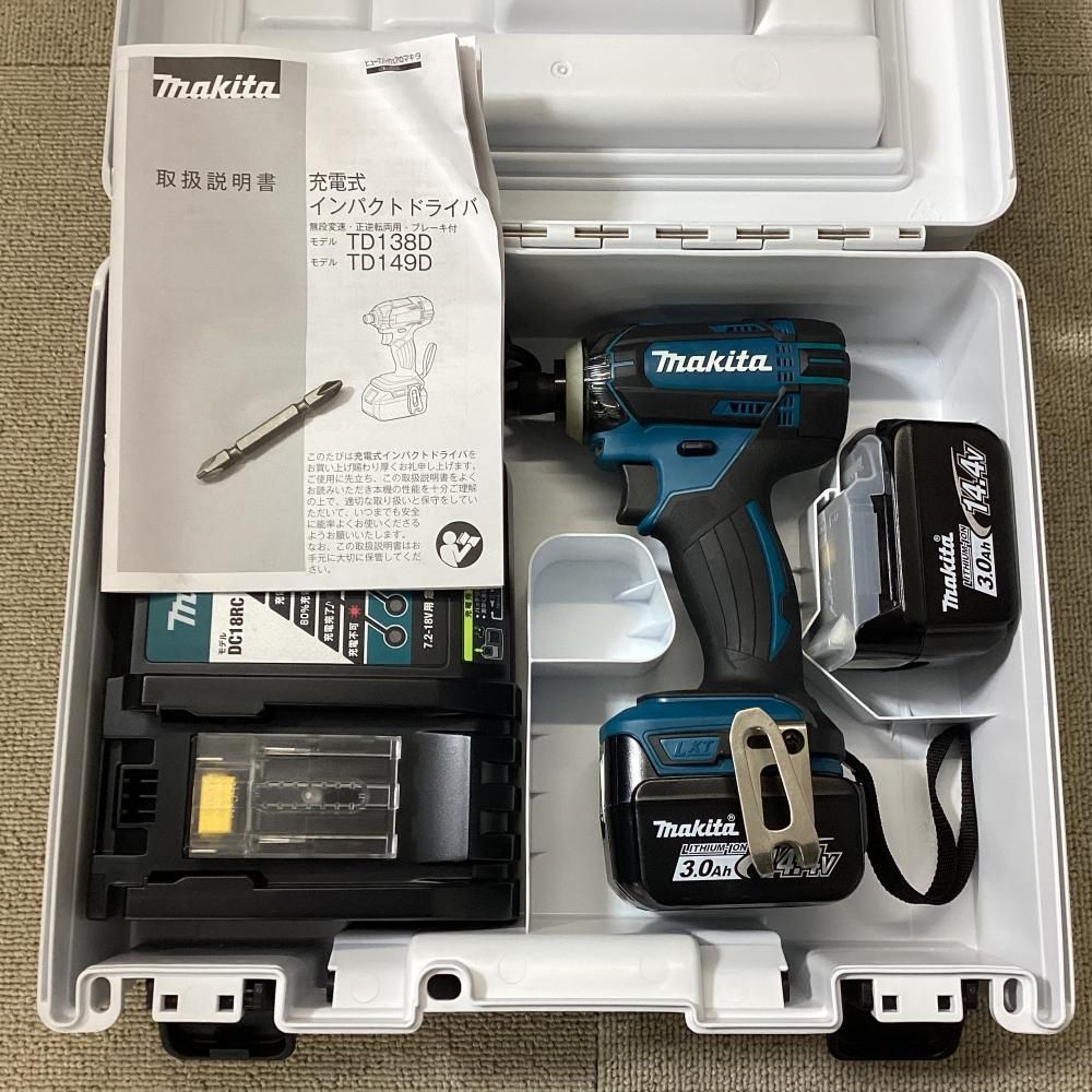 【中古美品・展示品】makita/マキタ TD138D 14.4V充電式インパクトドライバ(バッテリ2個+充電器+ケース)【203】 【中古美品・展示品】makita/マキタ TD138D 14.4V充電式インパクトドライバ(バッテリ2個+充電器+ケース)【203】
