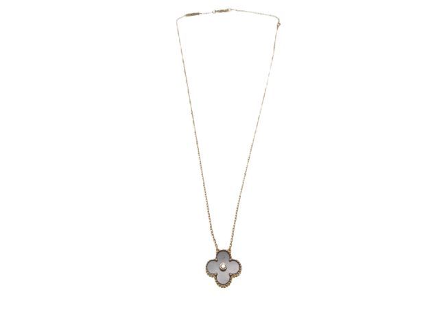Van Cleef & Arpels ヴァンクリーフ＆アーペル ジュエリー ヴィンテージアルハンブラNC/PG/D/6.3g 貴金属･宝石 ｼﾙﾊﾞｰｵﾌﾞｼﾃﾞｨｱﾝ ネックレス K18PG/ダイヤモンド ピンクゴールド レディース【中古】431