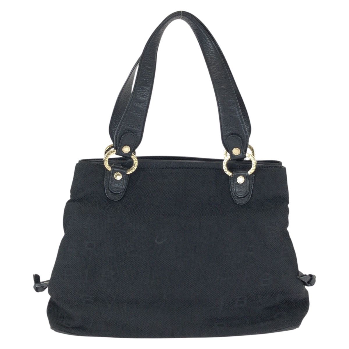 BVLGARI ブルガリ ロゴマニア マキシレッタレ ハンドバッグ 総柄 黒 美品 BVLGARI ブルガリ ロゴマニア マキシレッタレ ブラック 黒