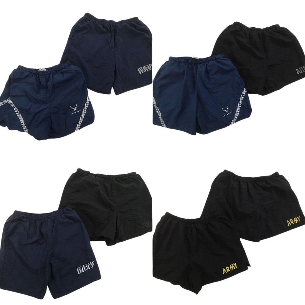 古着卸 まとめ売り ミリタリー ショートパンツ 8枚セット ( メンズ M/L ) NAVY AIRFORCE ARMY トレーニングショーツ 中古 古着 NF1269