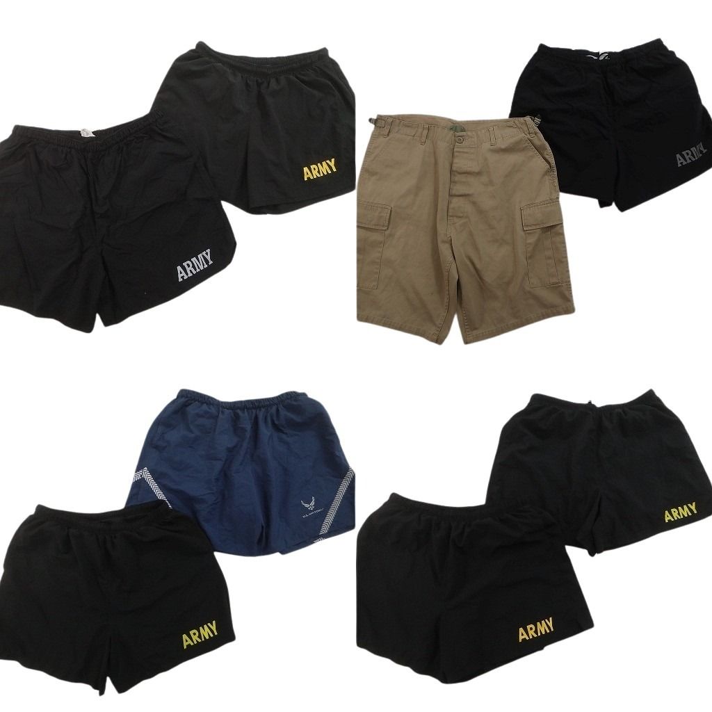 古着卸 まとめ売り ミリタリー ショートパンツ 8枚セット ( メンズ L ) ARMY AIRFORCE カーゴ トレーニングショーツ 中古 古着 NF1270