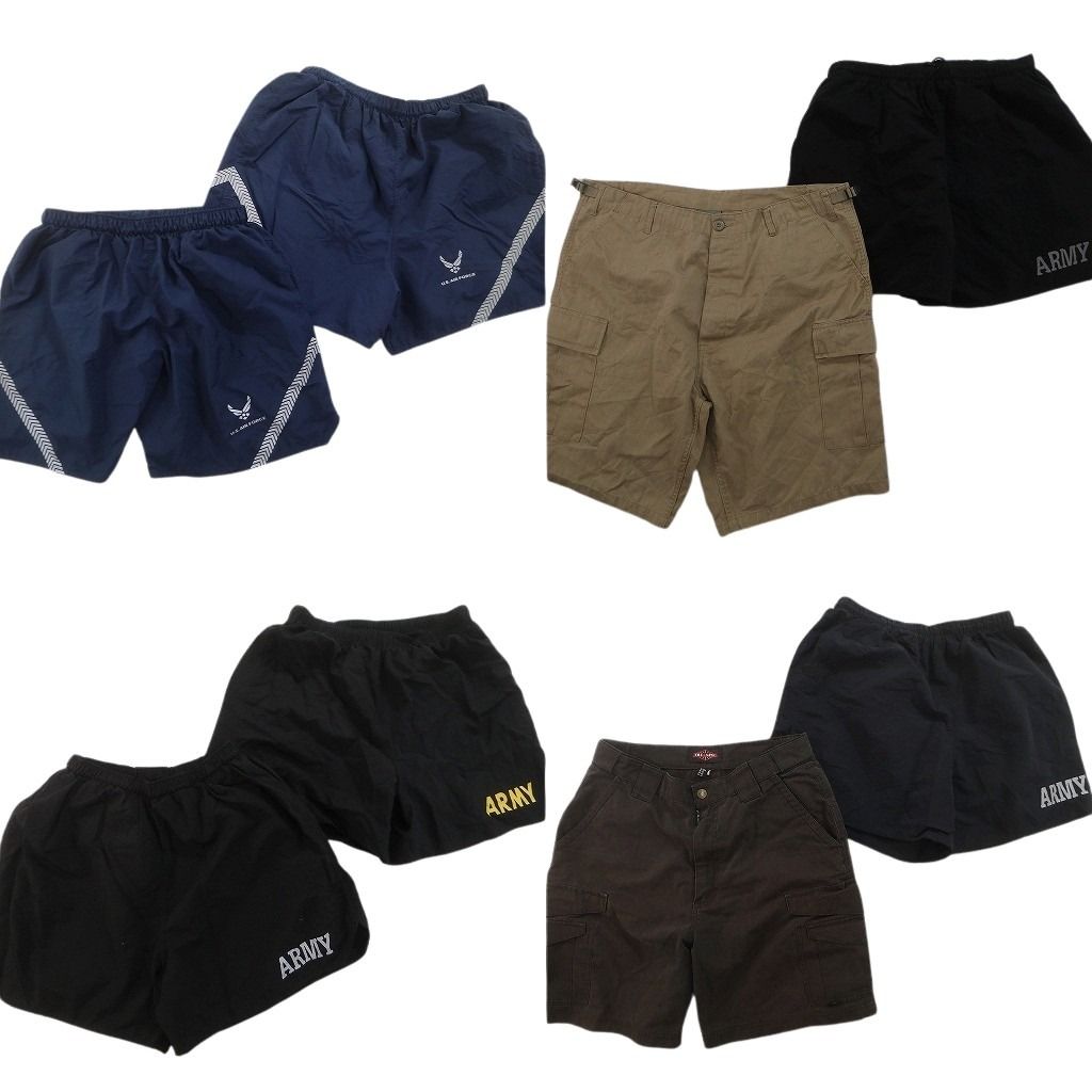 古着卸 まとめ売り ミリタリー ショートパンツ 8枚セット ( メンズ L/32 ) AIRFORCE ARMY カーゴ トレーニングショーツ 中古 古着 NF1272