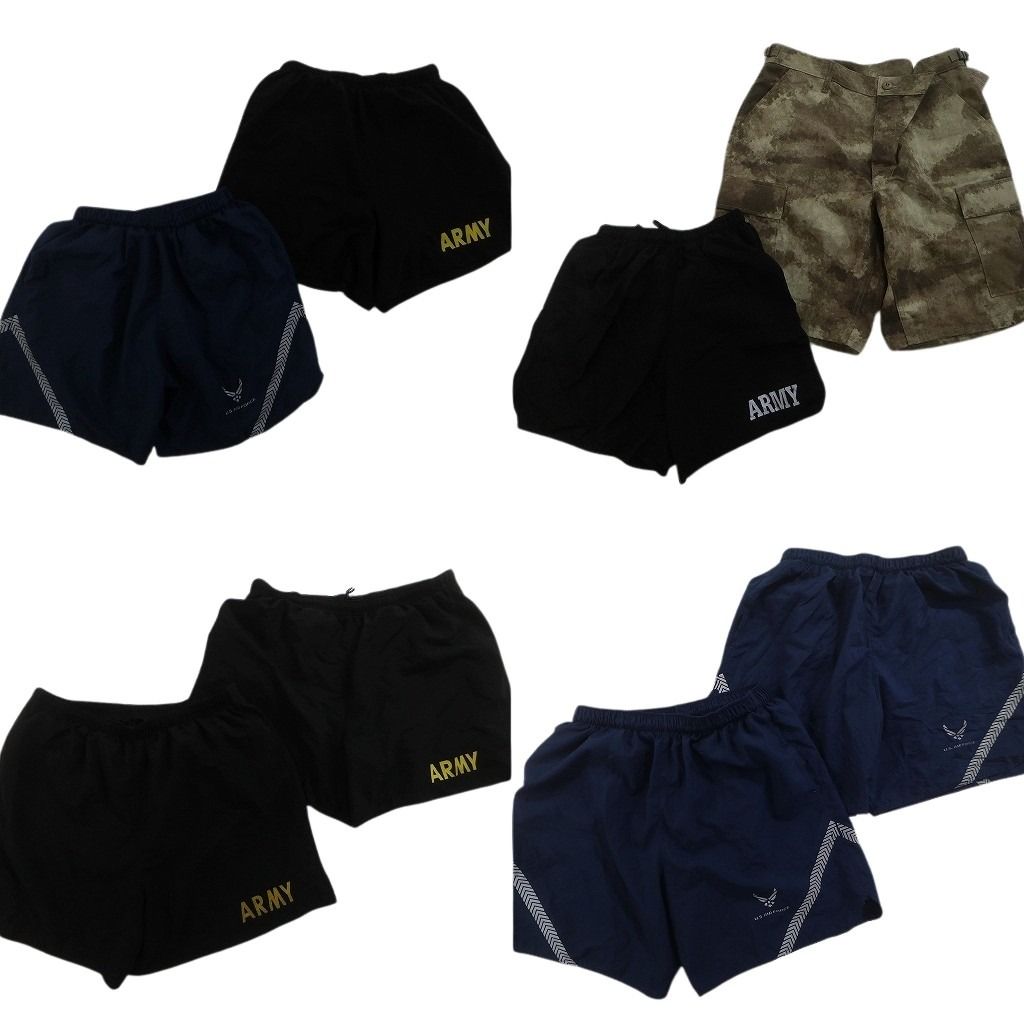 古着卸 まとめ売り ミリタリー ショートパンツ 8枚セット ( メンズ S/M ) トレーニングショーツ ARMY AIRFORCE カーゴ 中古 古着 NF1276