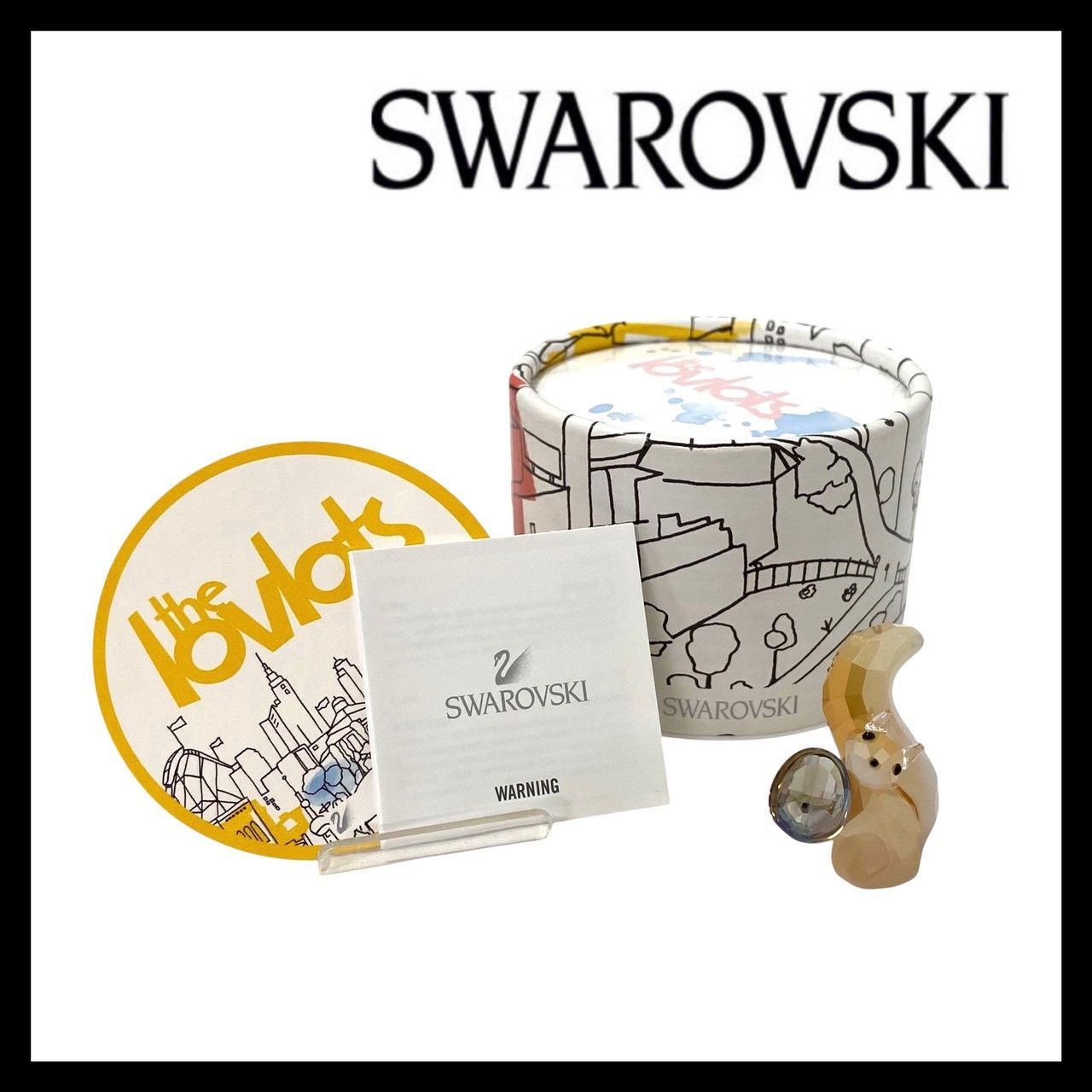 Y【SWAROVSKI】ラブロッツ グレイシー クリスタル 1041377 リス/りす ガラス 置物 オブジェ インテリア スワロフスキー Lovlots Gracy (67608SY1a⑲)